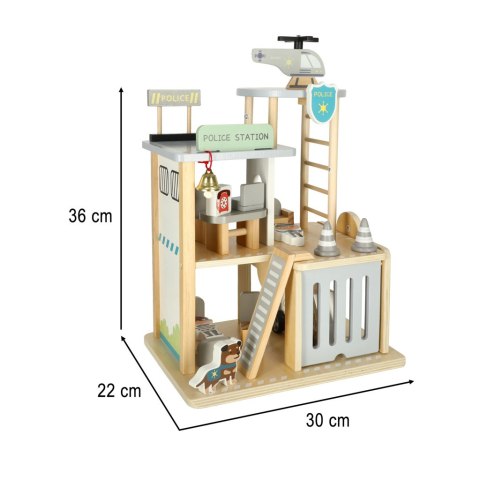 Parking drewniany garaż komisariat policji tor + radiowóz helikopter Kik Sp. z o. o. Sp. k.