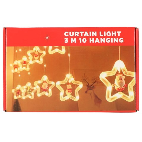 Kurtyna Led na okno girlanda gwiazdki świąteczna choinkowa 3 m 125 LED Kik Sp. z o. o. Sp. k.