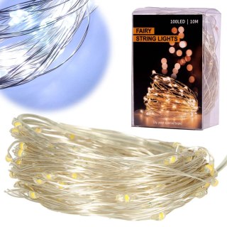 Lampki LED druciki dekoracyjne świąteczne choinkowe 10m 100LED zimny biały Kik Sp. z o. o. Sp. k.