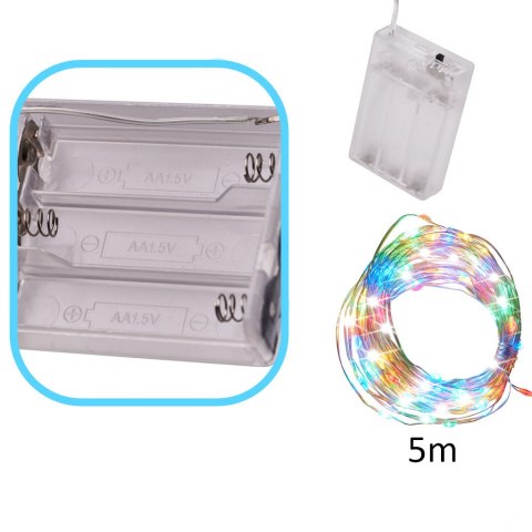 Lampki LED druciki dekoracyjne świąteczne choinkowe 5m 50LED multikolor Kik Sp. z o. o. Sp. k.