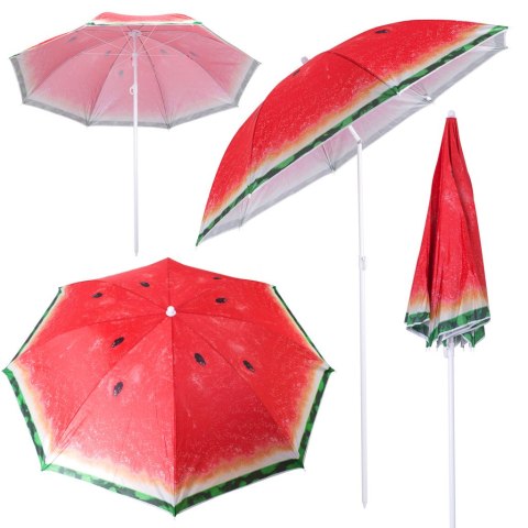Parasol ogrodowy plażowy regulowany łamany 150cm arbuz UV Kik Sp. z o. o. Sp. k.