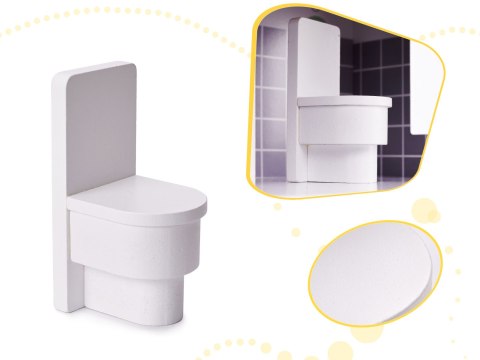 Domek dla lalek drewniany mebelki 70cm szary Kik Sp. z o. o. Sp. k.