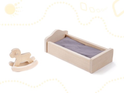 Domek dla lalek drewniany mebelki 70cm szary Kik Sp. z o. o. Sp. k.