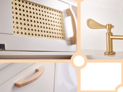 Kuchnia dla dzieci drewniana MDF retro z akcesoriami BOHO 100cm Kik Sp. z o. o. Sp. k.