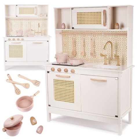 Kuchnia dla dzieci drewniana MDF retro z akcesoriami BOHO 100cm Kik Sp. z o. o. Sp. k.