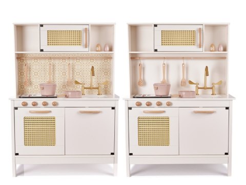 Kuchnia dla dzieci drewniana MDF retro z akcesoriami BOHO 100cm Kik Sp. z o. o. Sp. k.