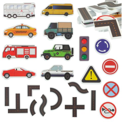 Zabawka do kąpieli wanny wodna dla dzieci naklejki piankowe autka ulica puzzle 23 el. Kik Sp. z o. o. Sp. k.