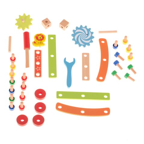 Warsztat krzesło edukacyjne klocki drewniane zestaw konstrukcyjny 49el. Kik Sp. z o. o. Sp. k.