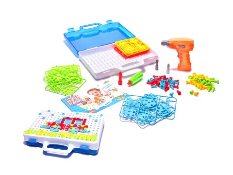 Wkrętarka wiertarka śrubki klocki konstrukcyjne zestaw majsterkowicza walizka 151 elementów Kik Sp. z o. o. Sp. k.