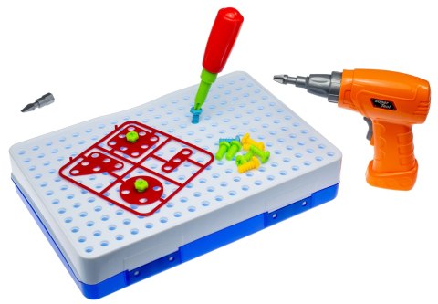 Wkrętarka wiertarka śrubki klocki konstrukcyjne zestaw majsterkowicza walizka 151 elementów Kik Sp. z o. o. Sp. k.