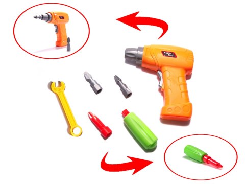 Wkrętarka wiertarka śrubki klocki konstrukcyjne zestaw majsterkowicza walizka 181 elementów Kik Sp. z o. o. Sp. k.