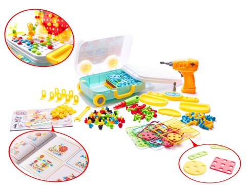 Wkrętarka wiertarka śrubki klocki konstrukcyjne zestaw majsterkowicza walizka 258 elementów Kik Sp. z o. o. Sp. k.