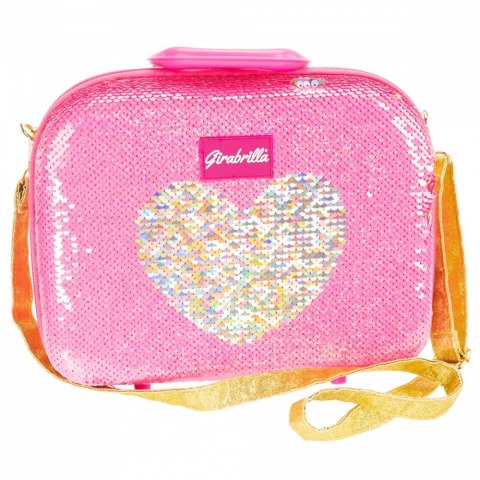 Walizka Make Up Girabrilla różowa ze złotym Nice