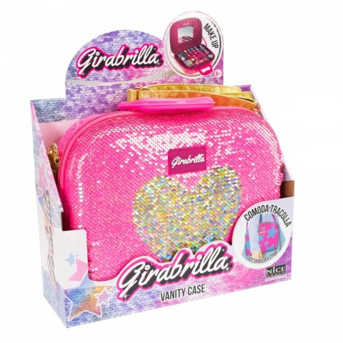 Walizka Make Up Girabrilla różowa ze złotym Nice