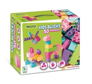 Klocki 50 elementów Kids Blocks różowe Wader