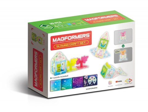 Klocki magnetyczne Glowing Craft 20 elementów Magformers