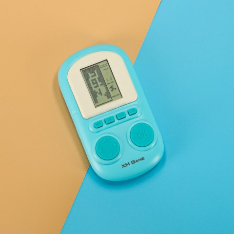 Gra zręcznościowa elektroniczna konsola retro gierka przenośna kieszonkowa niebieska Kik Sp. z o. o. Sp. k.