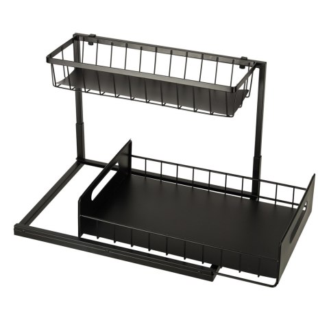 Organizer szafka półka kuchenna kosz pod zlew umywalkę wysuwana półka pojemnik 2-poziomowy metal Kik Sp. z o. o. Sp. k.