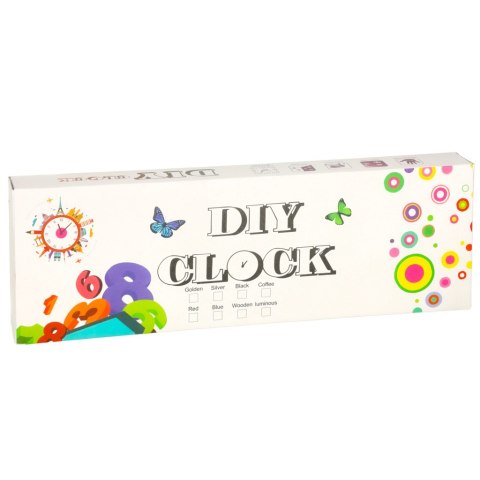 Zegar ścienny naklejany DIY regulowany 80-90 cm złote wskazówki kolorowy 4 cyfry Kik Sp. z o. o. Sp. k.