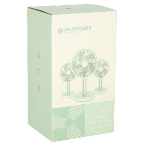 Wentylator biurkowy wiatrak przenośny bezprzewodowy USB z akumulatorem regulowany 4 poziomy mocy LED 38cm biały Kik Sp. z o. o. Sp. k.