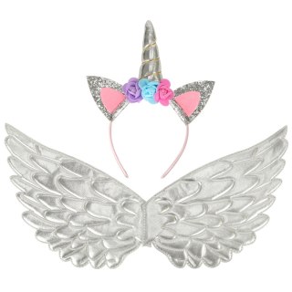 Kostium strój karnawałowy przebranie jednorożec spódnica opaska srebrny Kik Sp. z o. o. Sp. k.