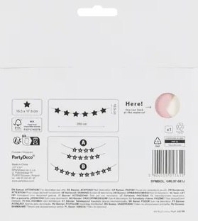 Baner napis na baby shower gwiazdki jasnoróżowe 290cm x 16,5cm Partydeco Sp. z o. o.