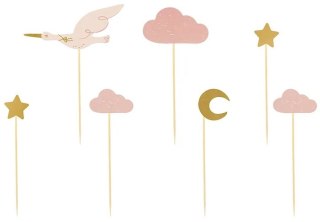 Dekoracje do muffinek babeczek - Bocian 11cm-12cm 7 sztuk Partydeco Sp. z o. o.