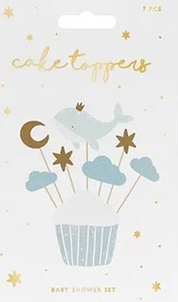 Dekoracje do muffinek babeczek - Wieloryb 11cm-13,5cm 7 sztuk Partydeco Sp. z o. o.