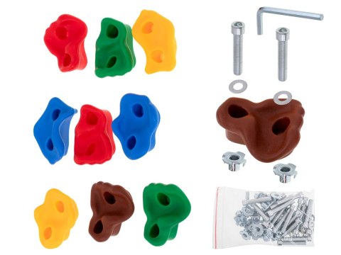 Kamienie wspinaczkowe uchwyty do wspinaczki dla dzieci kolorowe 10 szt + śruby Kik Sp. z o. o. Sp. k.