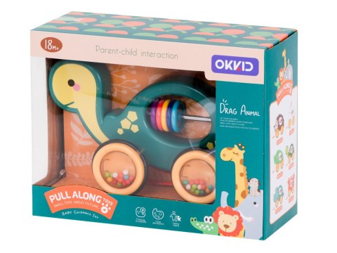 Żółwik do ciągania na sznurku zabawka sensoryczna mobilna grzechotka Kik Sp. z o. o. Sp. k.