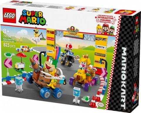 Klocki Super Mario 72036 Mario Kart - Zestaw Baby Peach i Grand Prix LEGO