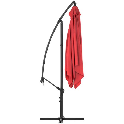 Parasol ogrodowy na wysięgniku kwadratowy 250 x 250 cm czerwony UNIPRODO