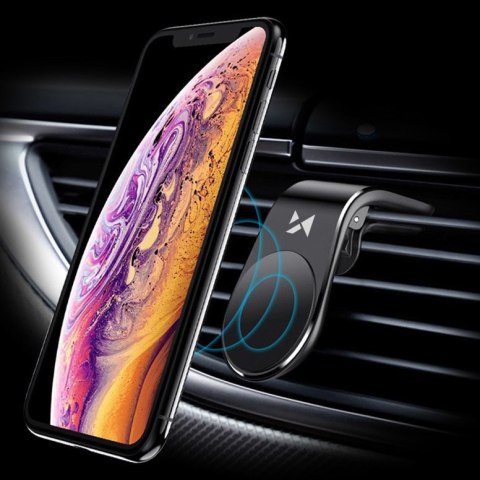 Uchwyt magnetyczny na telefon na kratkę wentylacyjną nawiew czarny WOZINSKY