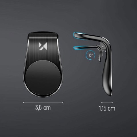 Uchwyt magnetyczny na telefon na kratkę wentylacyjną nawiew czarny WOZINSKY