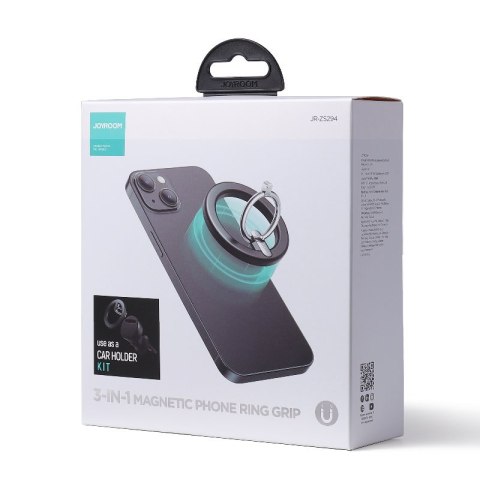 Uchwyt samochodowy to telefonu magnetyczny ring podstawka czarny JOYROOM