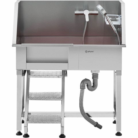 Wanna groomerska do kąpieli mycia psów zwierząt ze schodami 90 x 90 x 106 cm Physa