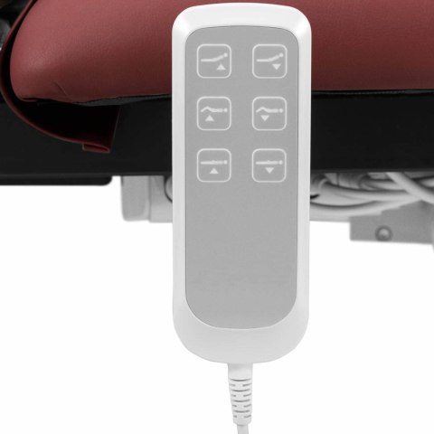 Łóżko stół kosmetyczny do masażu elektryczny 3 silniki 250 kg NANTES - bordowe Physa