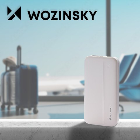 Powerbank Li-Po 10000mAh 2xUSB biały WOZINSKY
