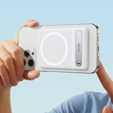 Stojak podstawka do telefonu składana z uchwytem magnetycznym biała BASEUS