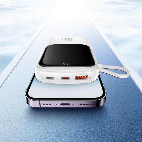 Powerbank z szybkim ładowaniem 10000mAh 20W QC-PD-SCP-FCP kabel Iphone Lightning biały BASEUS