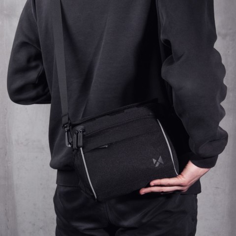 Torba rowerowa na kierownicę do nawigacji z paskiem na ramię czarna WOZINSKY