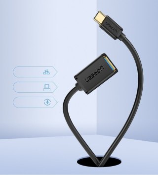 Adapter przejściówka kabel OTG z USB 3.0 na USB-C - czarny UGREEN