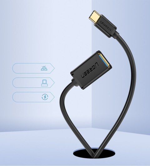 Adapter przejściówka kabel OTG z USB 3.0 na USB-C - czarny UGREEN