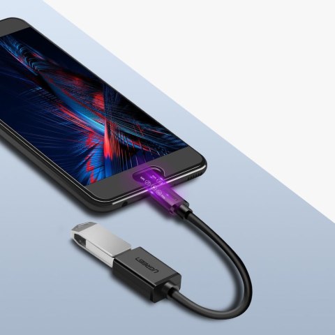 Adapter przejściówka kabel OTG z USB 3.0 na USB-C - czarny UGREEN