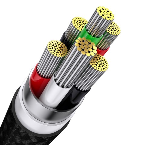 Kabel przewód 3w1 USB do USB-C / iPhone Lightning / micro USB 1.2m - czarny BASEUS