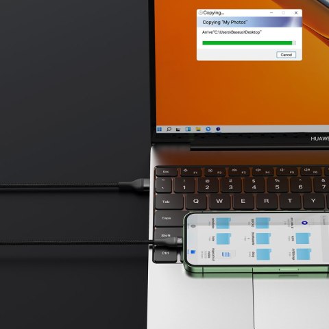 Kabel przewód 3w1 USB do USB-C / iPhone Lightning / micro USB 1.2m - czarny BASEUS