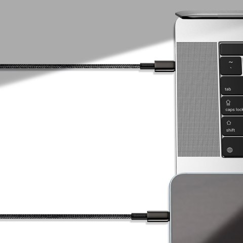Kabel przewód do iPhone USB-C - Lightning szybkie ładowanie 20W 1m - cały czarny BASEUS