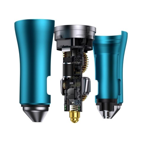 Ładowarka samochodowa Golden Contactor Pro 2x USB-C 40W - niebieski BASEUS