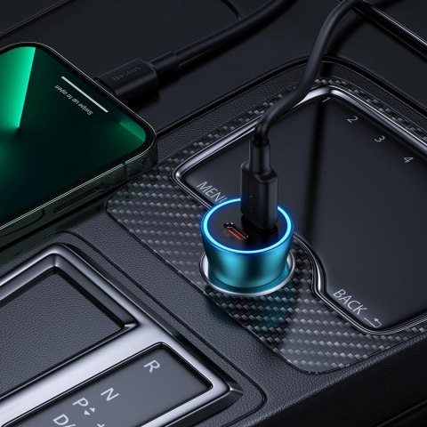 Ładowarka samochodowa Golden Contactor Pro 2x USB-C 40W - niebieski BASEUS