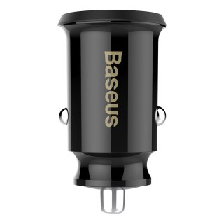 Mini ładowarka samochodowa do telefonu 2x USB Grain Car Charger czarny BASEUS